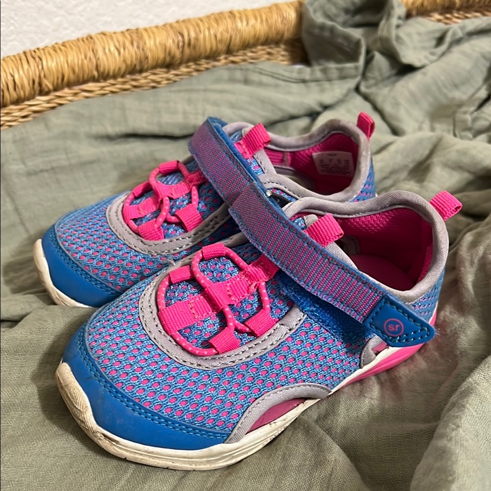 Stride Rite Blue and Pink Sneakers with Breathable Mesh and Cushioned Sole